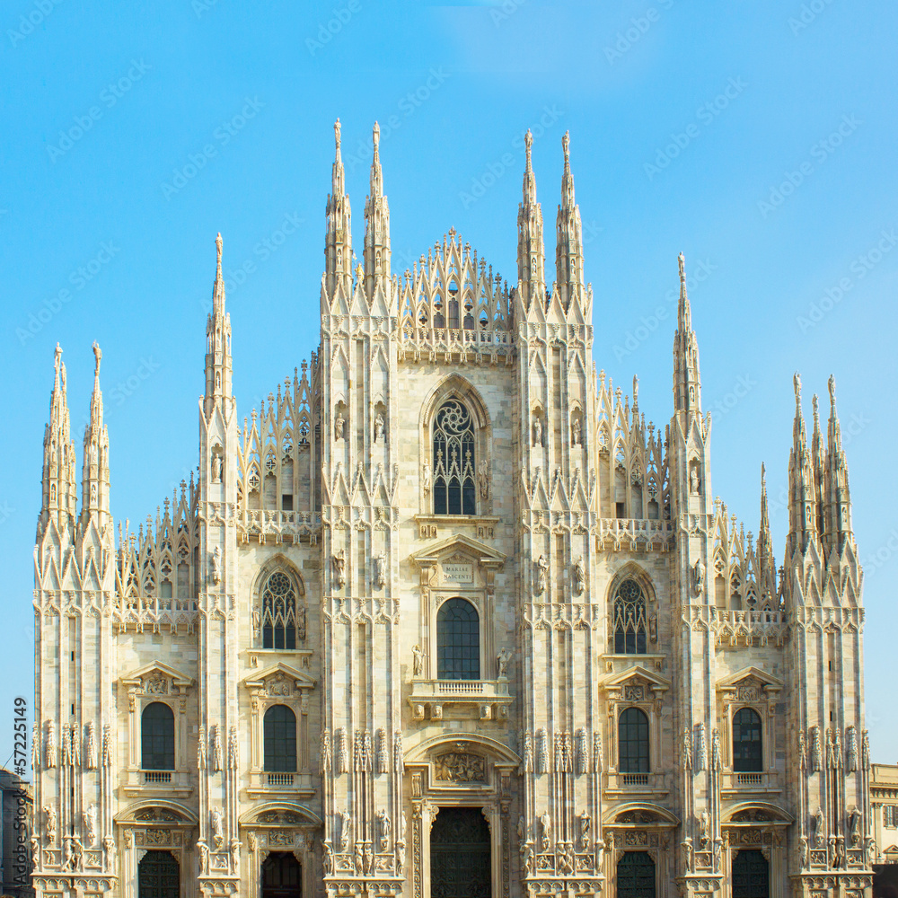facade of cathedral of Milano, Italy