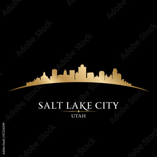 Salt Lake city Utah silhouette black background