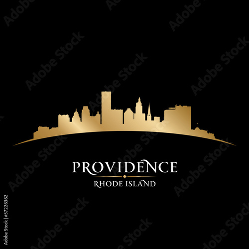 Providence Rhode Island city silhouette black background