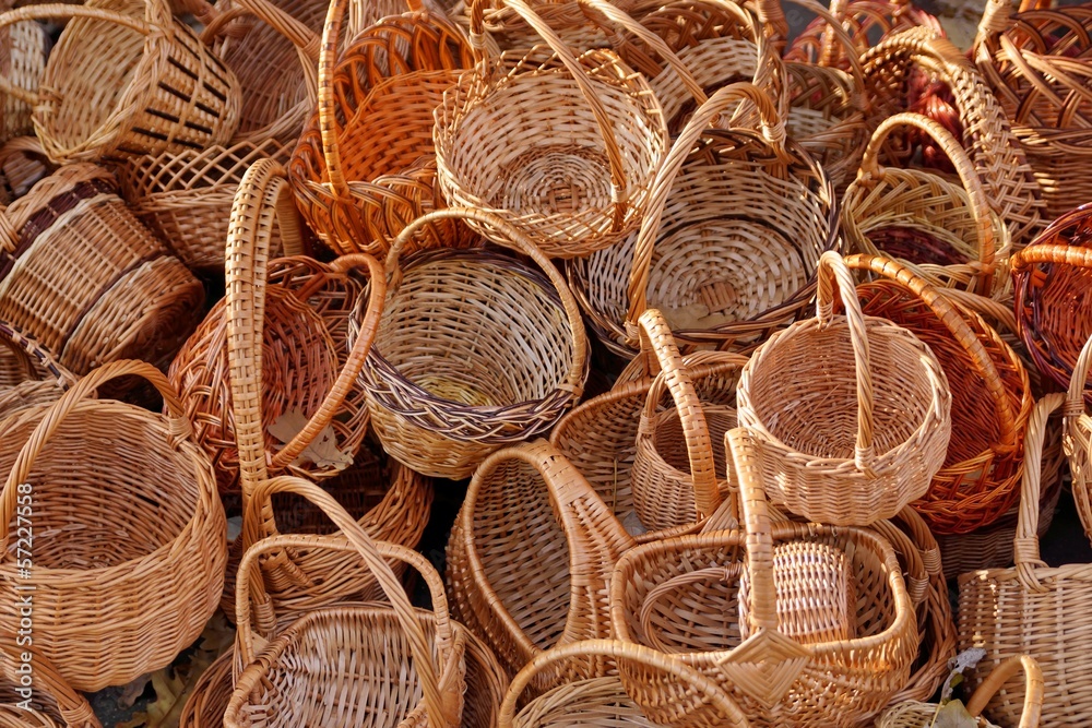 Background of Baskets for Shopping and other Household needs