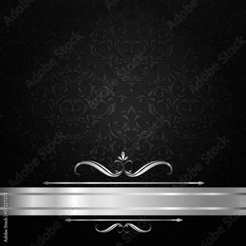 black and silver label background vector