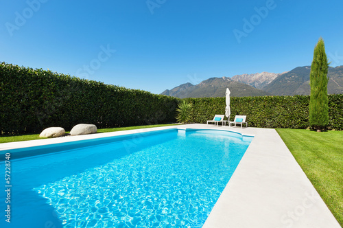 pool, view from the garden