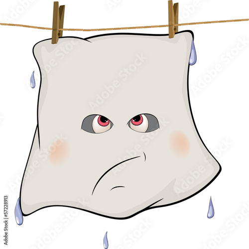 Ghost drying on a rope cartoon