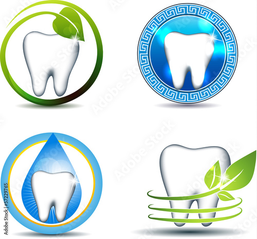 Healthy teeth symbols, various designs