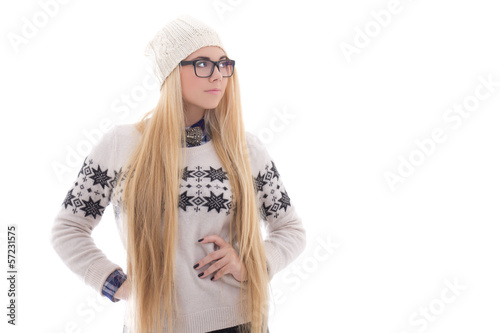 attractive young woman with long hair in warm winter clothes iso © Di Studio
