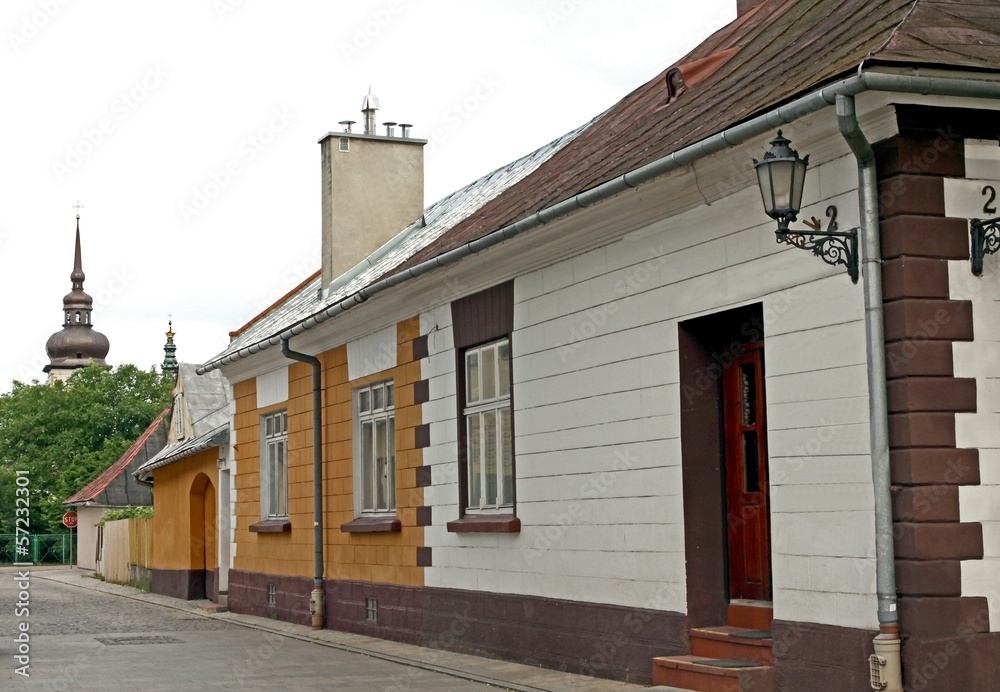 old houses in center of Sary Sacz
