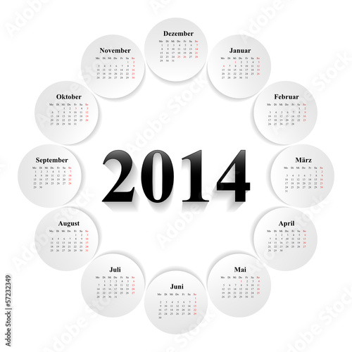 Kalender 2014 rund