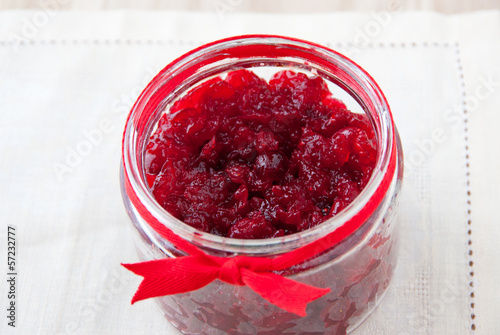 Jar of cranberry jam