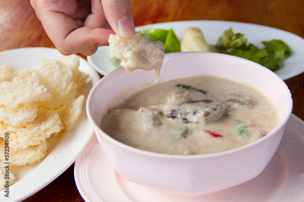Rice cracker and crab stew Rice cracker and crab stew