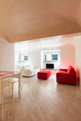 Interior, beautiful apartment, modern furniture