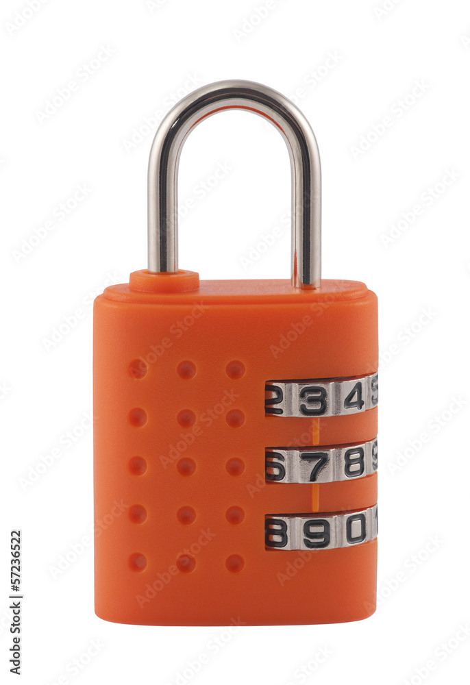 Combination padlock with clipping path Combination padlock with clipping path