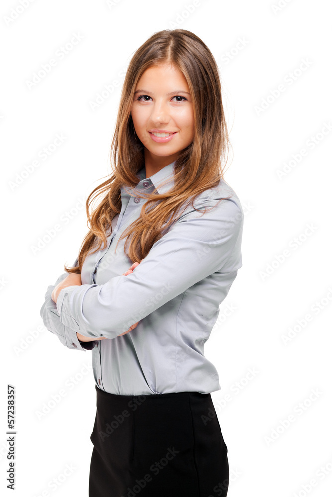 Smiling businesswoman isolated on white Smiling businesswoman isolated on white