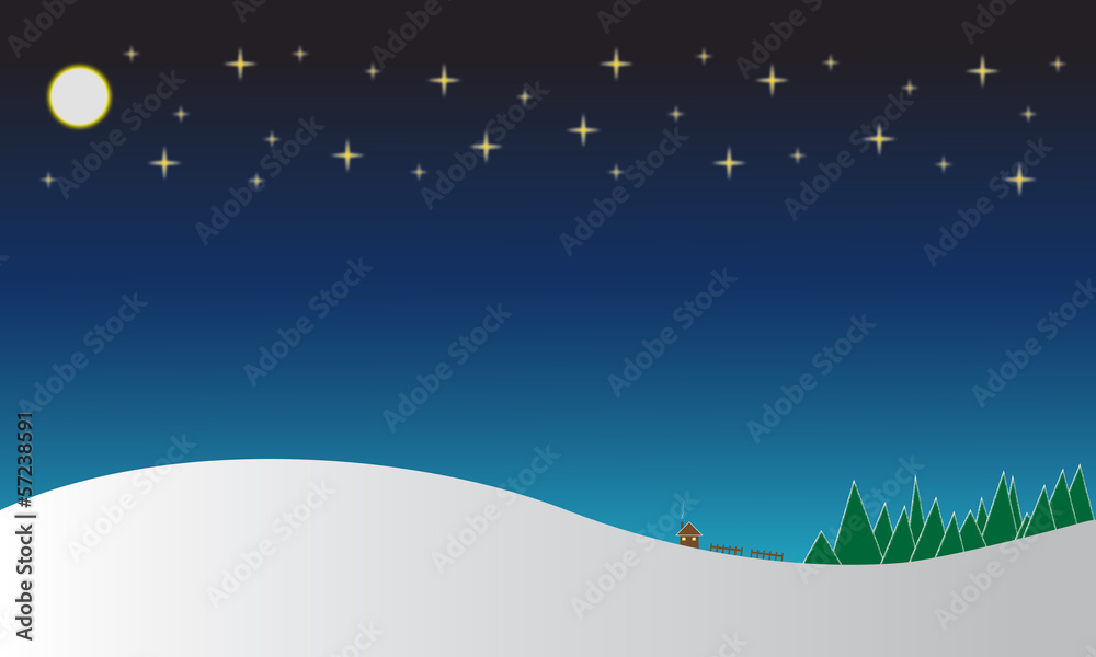 Naklejka premium Winter landscape illustration