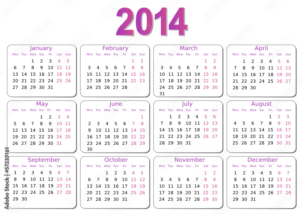 simple editable vector calendar 2014 simple editable vector calendar 2014