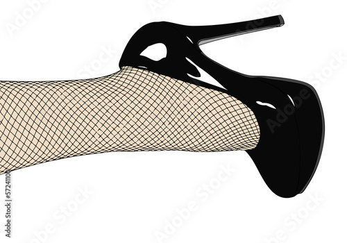 Shoes and fishnet stockings