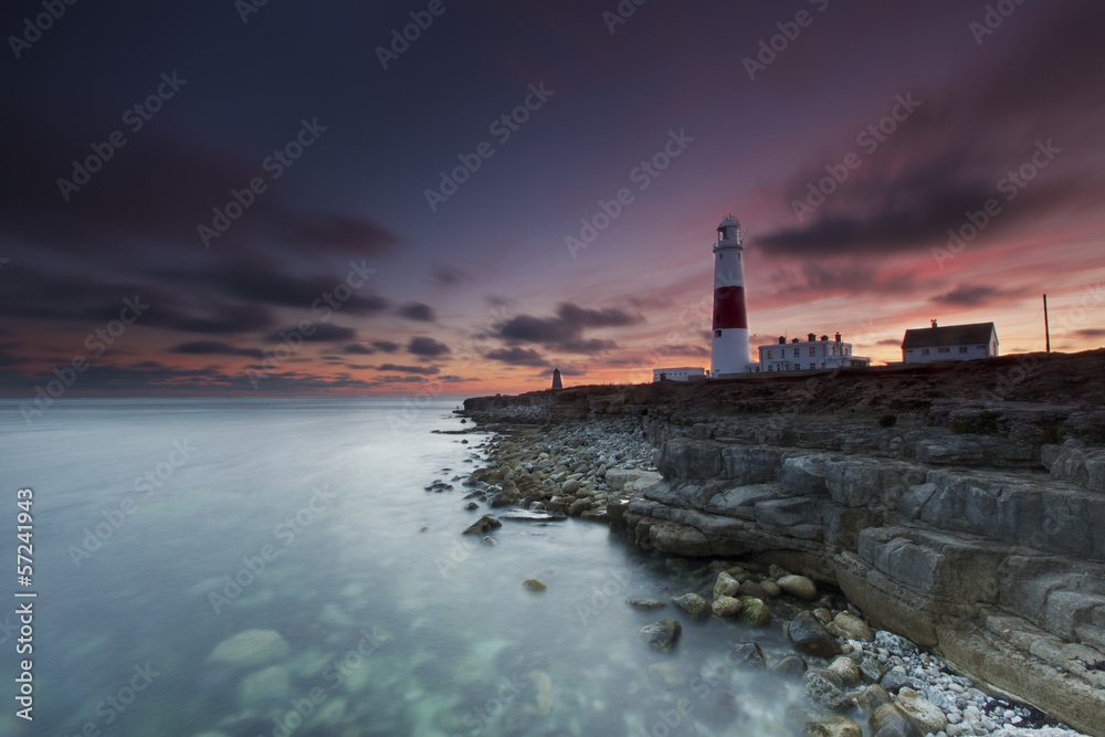 Portland Bill pink sunset
