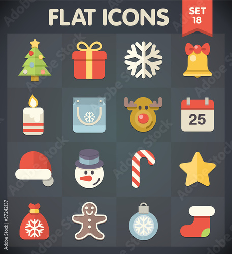 Christmas Universal Flat Icons for Web and Mobile Applications