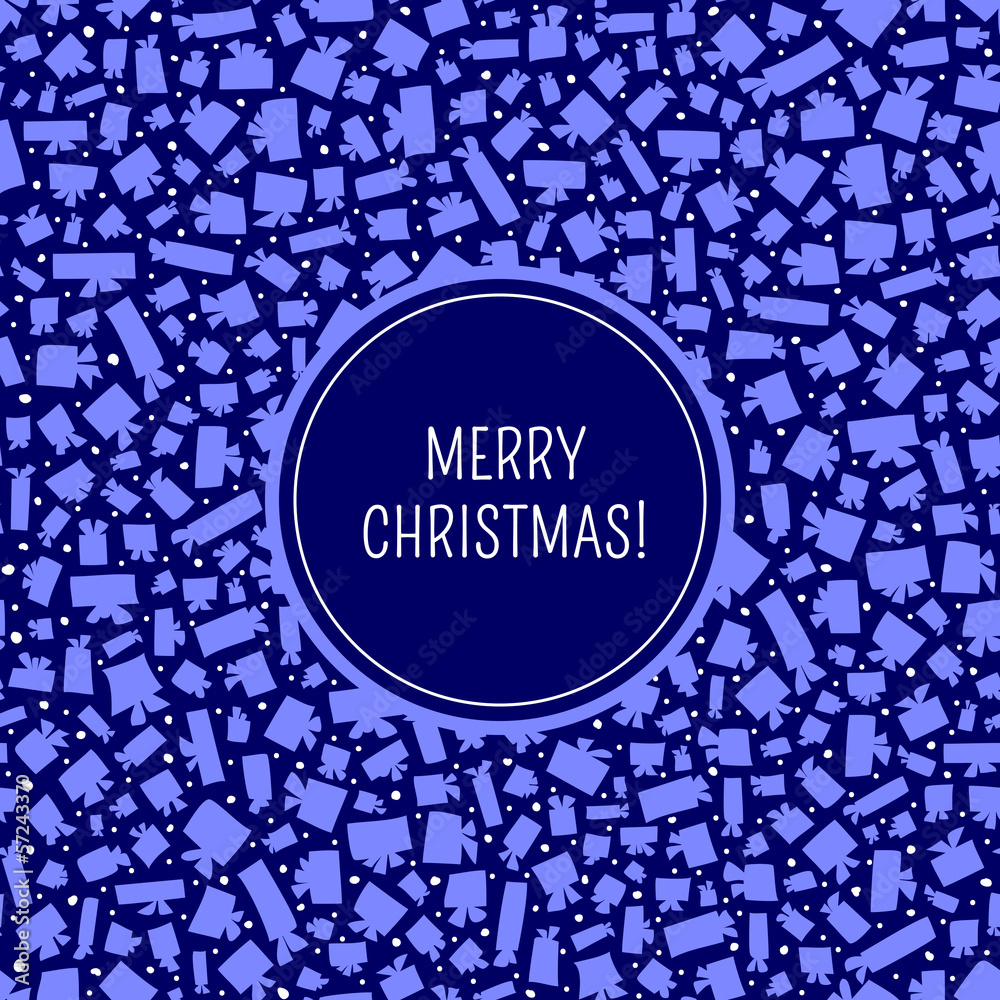 Obraz premium Vector Christmas card with abstract gift boxes