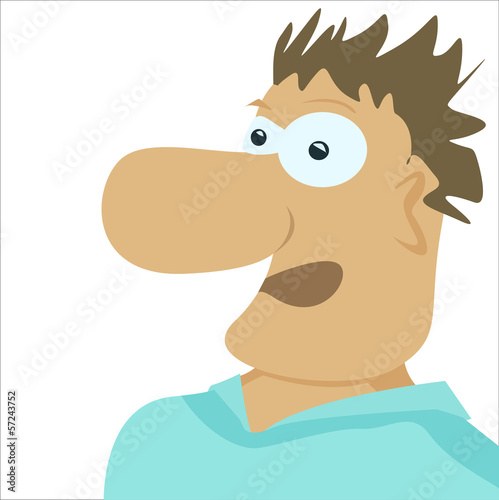 illustration of handsome man with brown hair