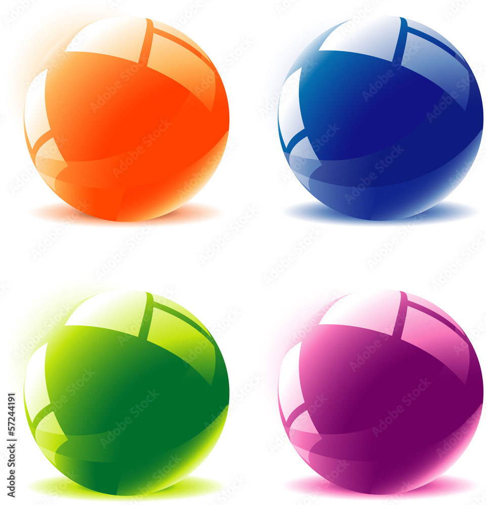 Glossy spheres. Vector.