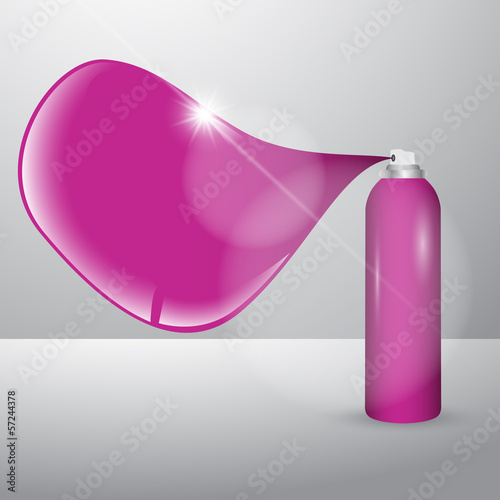 Paint spray can with speach bubble