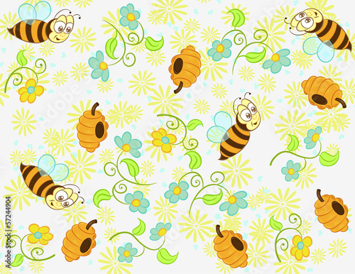 Cute illustration vector of little bee with heart