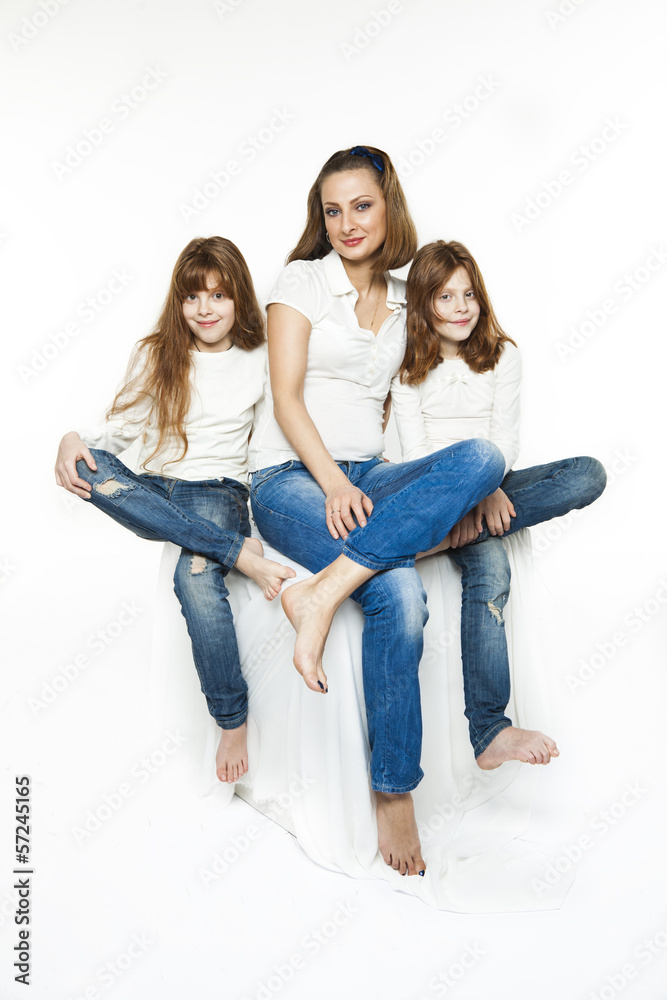 Mother and red twins Mother and red twins