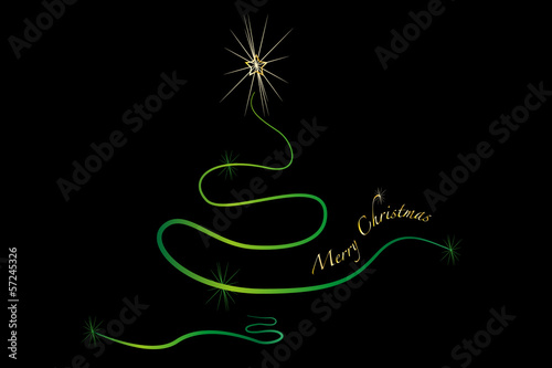 Merry Christmas gold green black
