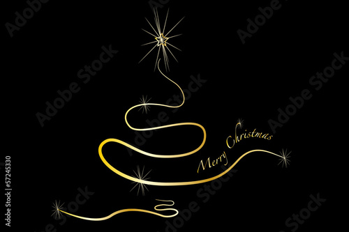 Merry Christmas gold black