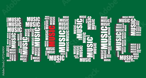 music typography 3d text word music art vector illustration word #57246904