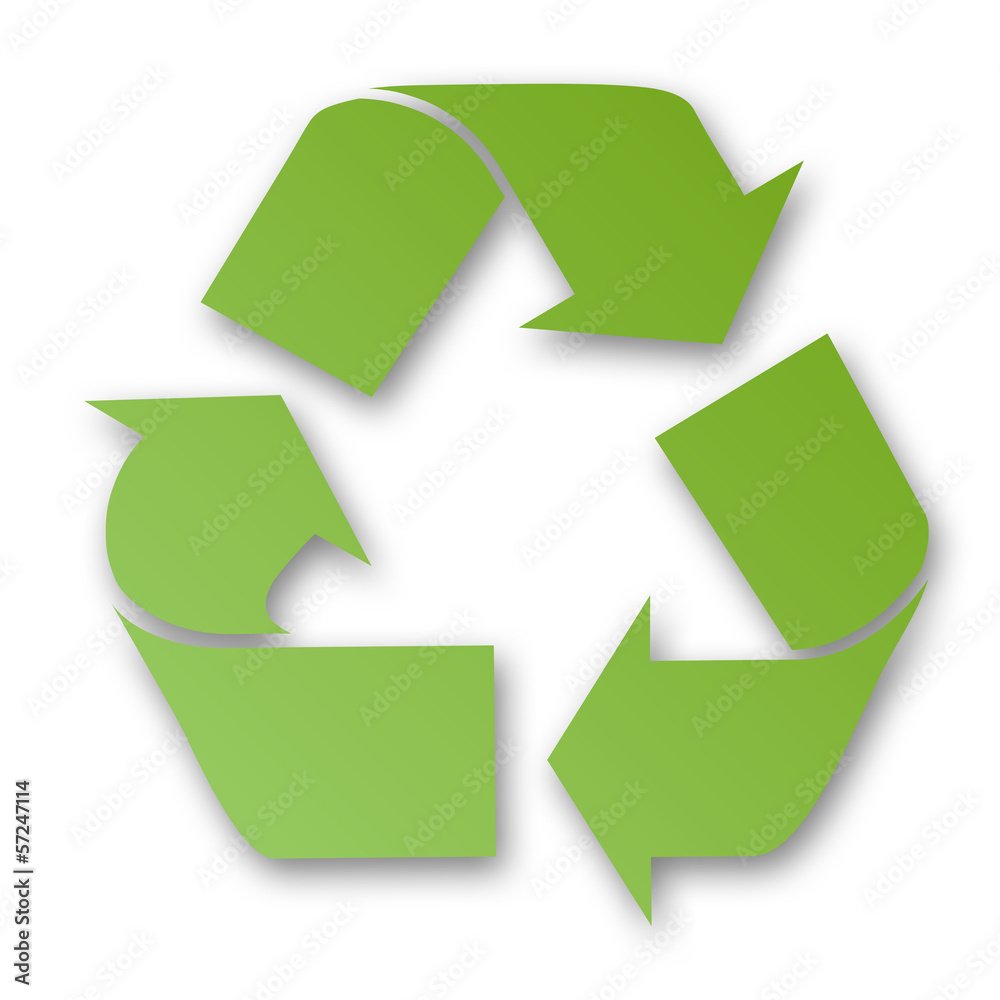 Obraz premium Green recycling sign