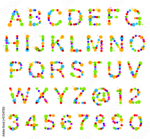 ABC alphabet made of blot spots
