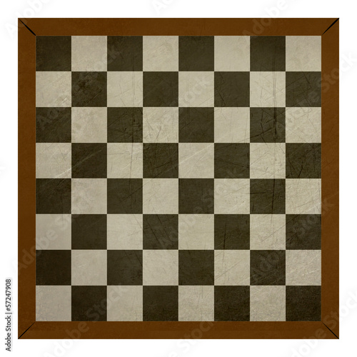 Cuadro en lienzo Old wooden grunge chess or draughts board