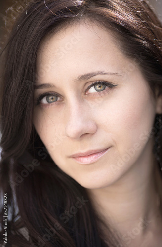 Close-up portrait of beautiful young woman.