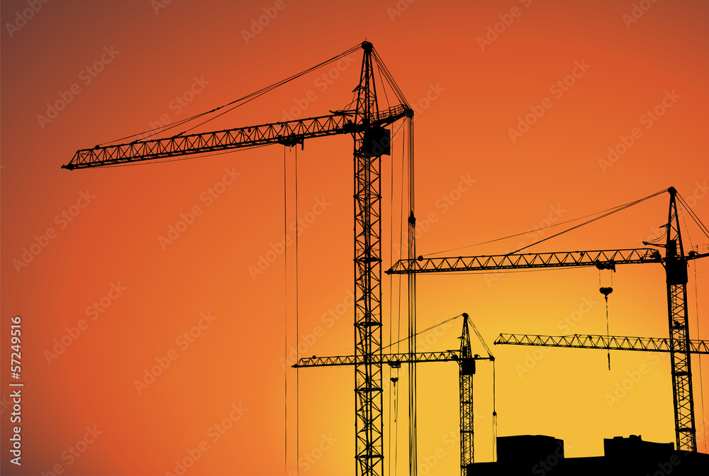 cranes on building for construction industry cranes on building for construction industry