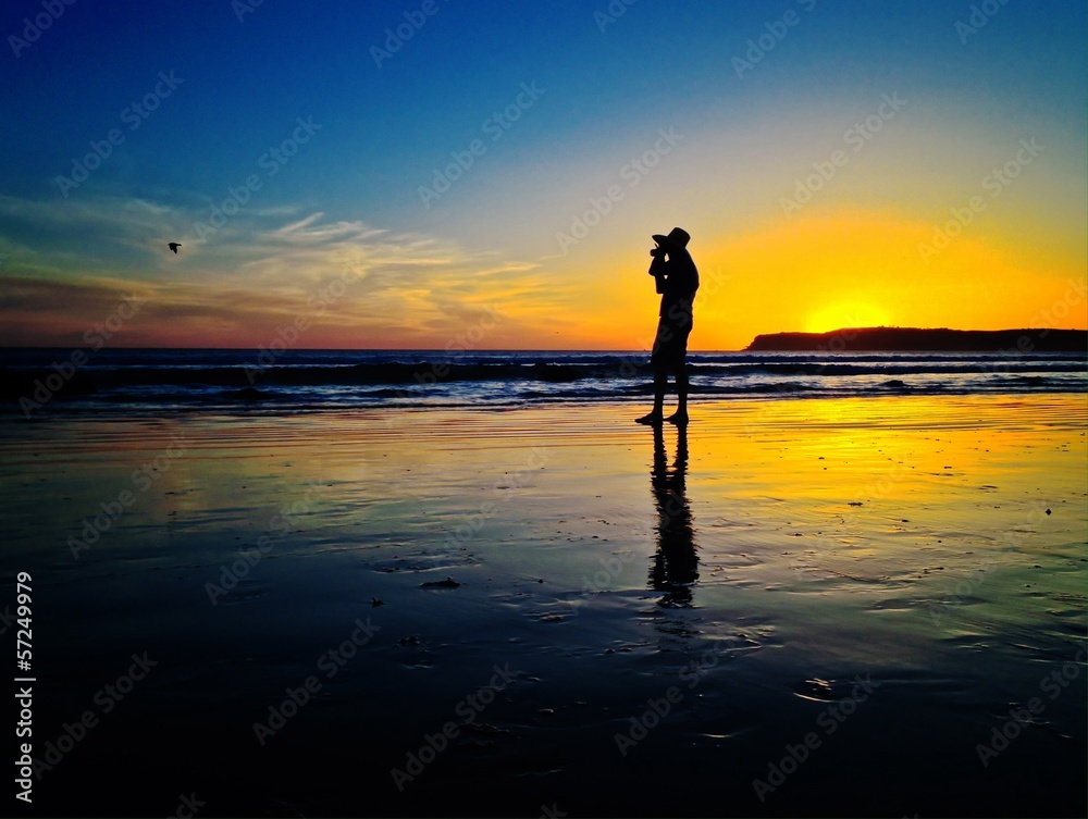 Coronado Beach Sunset Silhouette San Diego USA