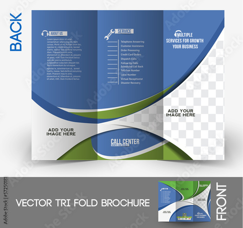 Tri-Fold Call Center Mock up & Brochure Design