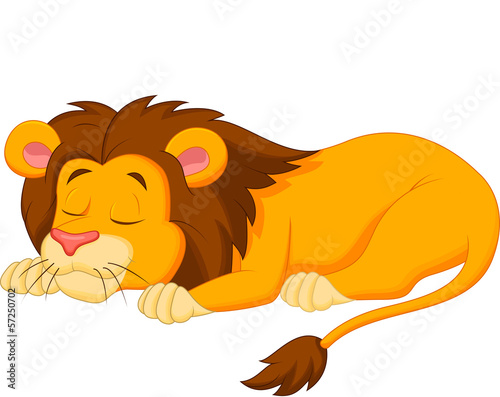 Fototapeta Naklejka Na Ścianę i Meble -  Lion cartoon sleeping