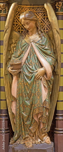 Antwerp - Carved polychrome angel from pulpit of Joriskerk