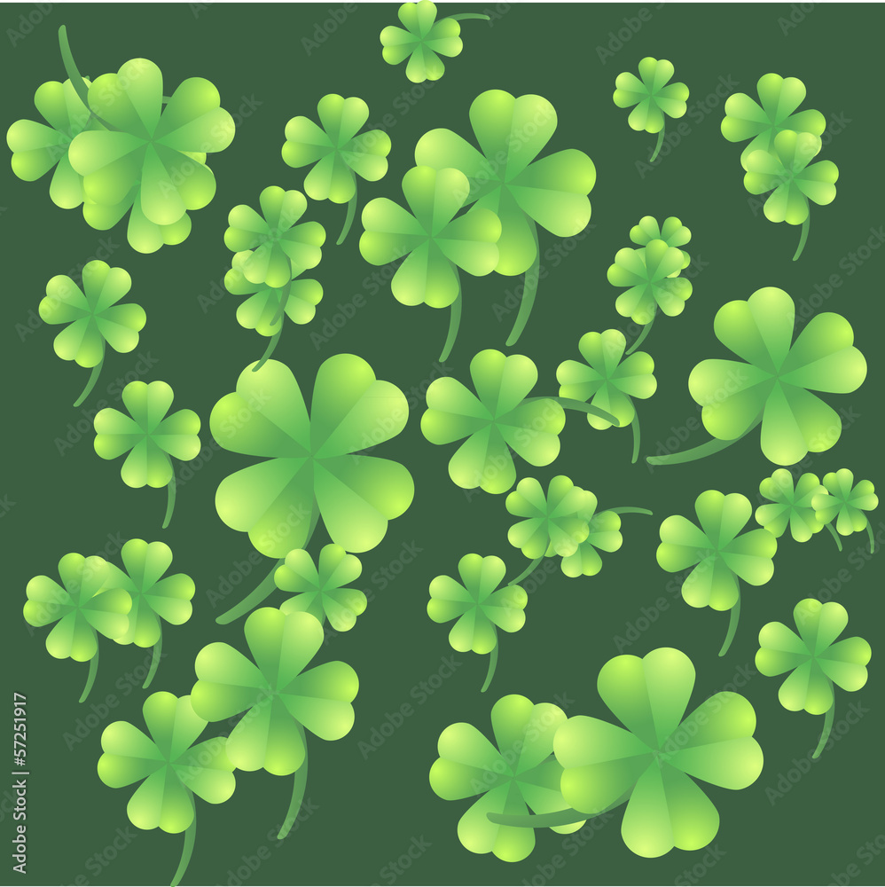 Leaves of clover on a green background Leaves of clover on a green background