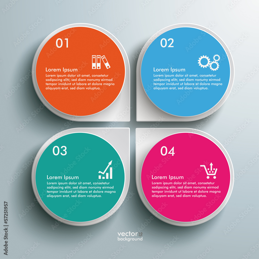 Infographic White Abstract Drops Flower 4 Options Infographic White Abstract Drops Flower 4 Options