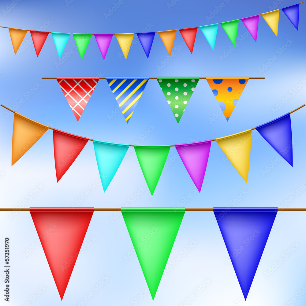 Fototapeta premium Party flag set