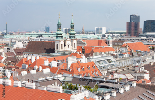 Photography top view on the historical center of Bratislava, Slovakia