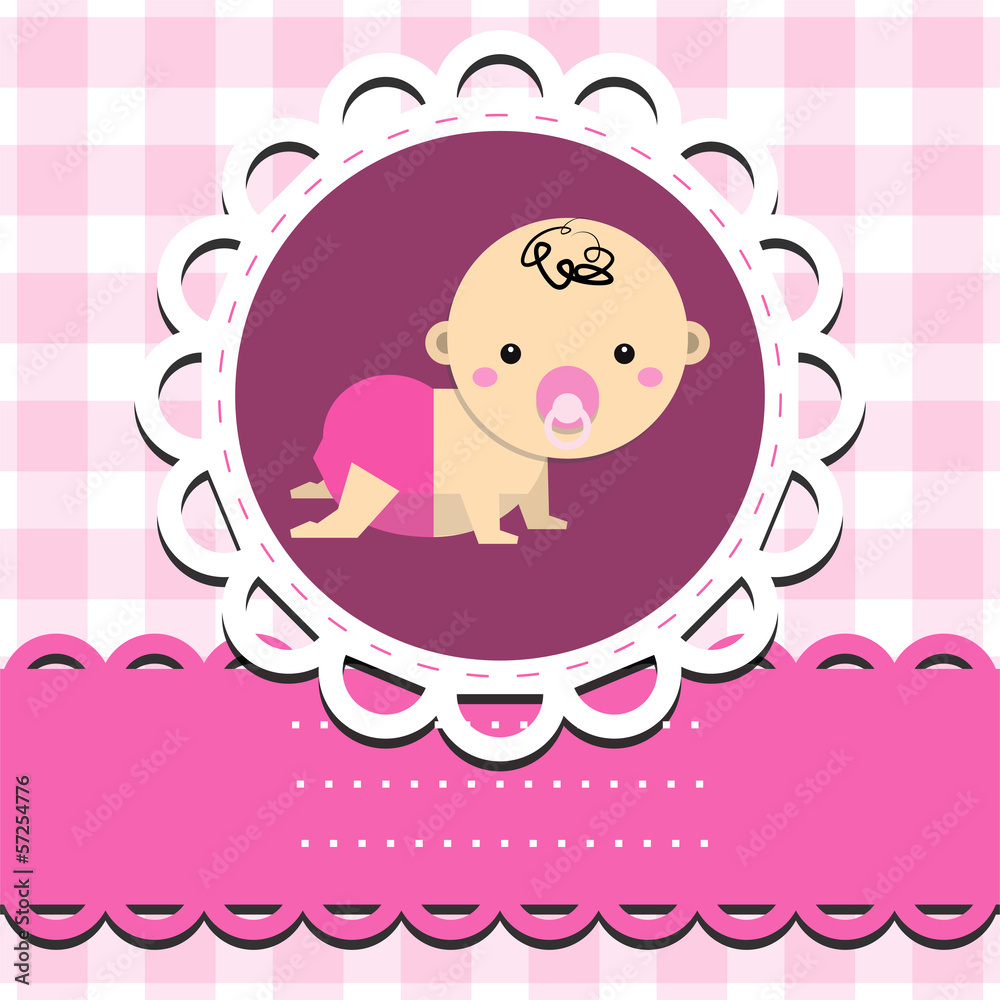 Baby girl announcement card. vector illustration Baby girl announcement card. vector illustration