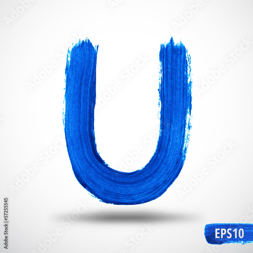 Alphabet Letter U. Watercolor Alphabet. Vector Background