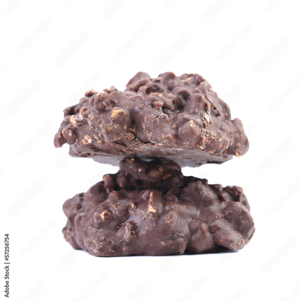 Two handmade chocolate candy. Two handmade chocolate candy.