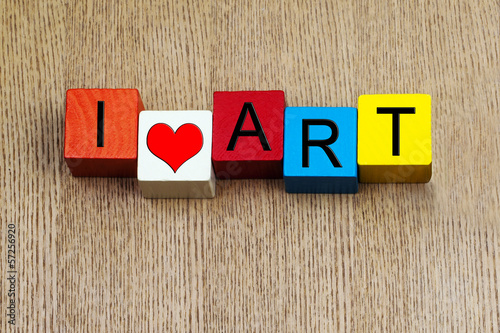 I Love Art  - sign for education, art and culture