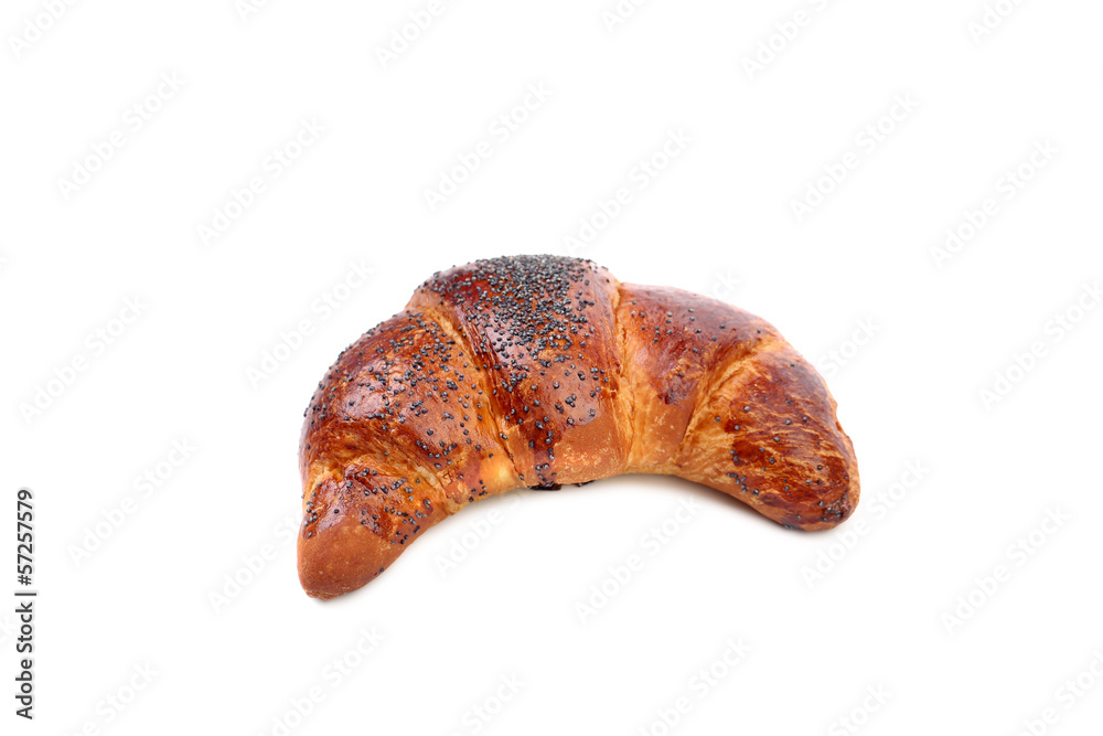 Appetizing croissant with poppy. Appetizing croissant with poppy.