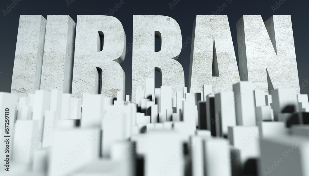 Obraz premium 3d Urban City concept, model of cityscape