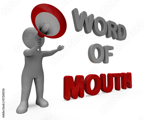 Fotografie Word Of Mouth Character Shows Communication Networking Discussin